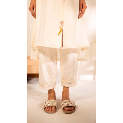 AM by Anita Mittal White Chanderi Ziva Kurta with Pant