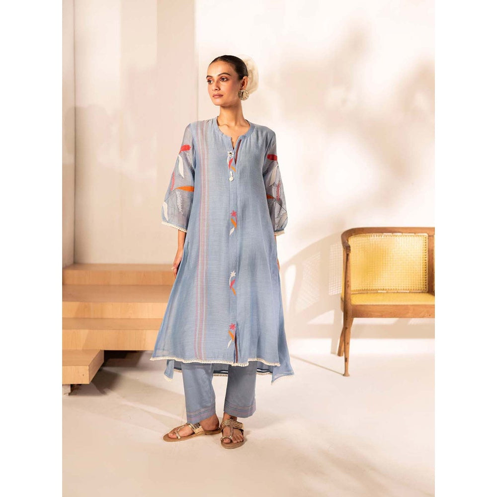 AM by Anita Mittal Grey Ziva Set Kurta with Pant