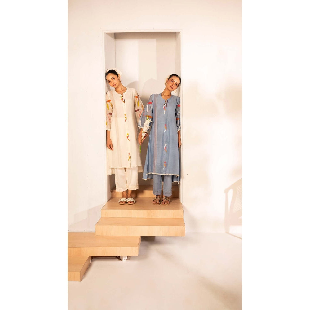 AM by Anita Mittal Grey Ziva Set Kurta with Pant