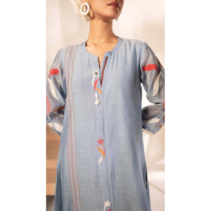 AM by Anita Mittal Grey Ziva Set Kurta with Pant