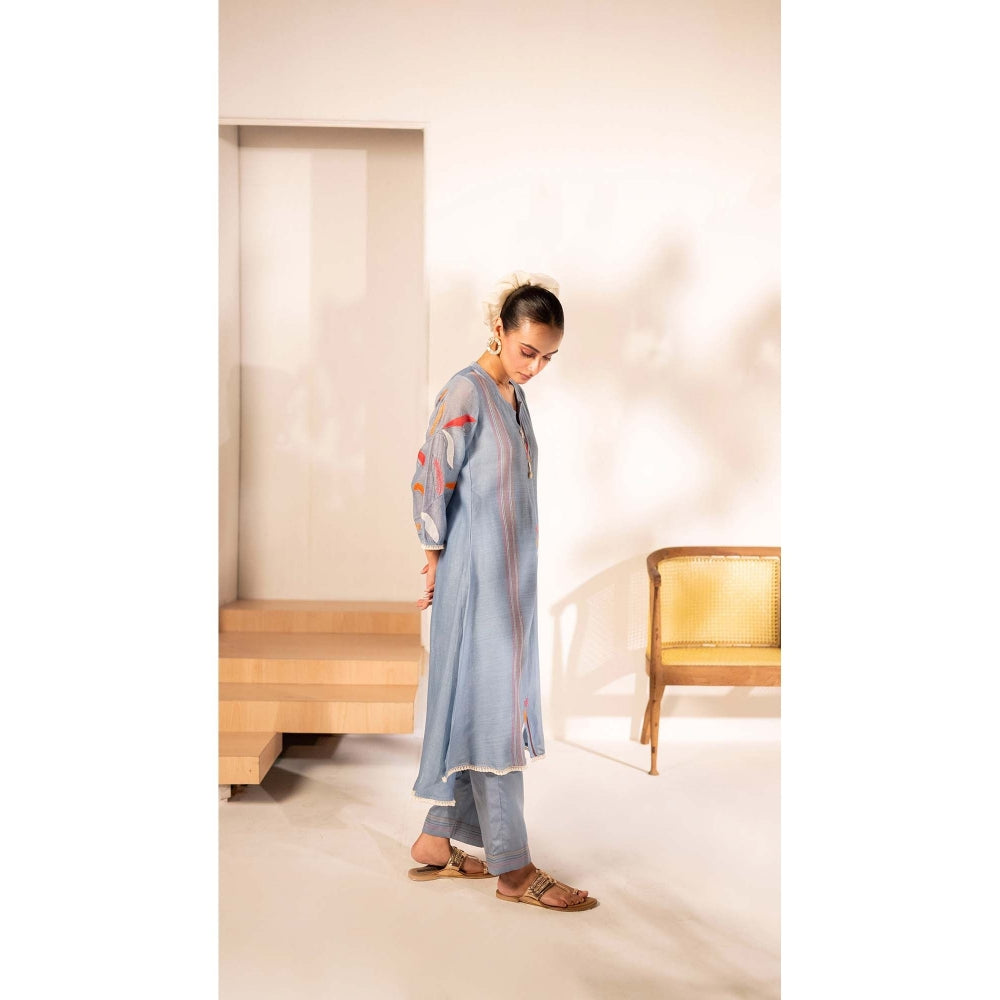 AM by Anita Mittal Grey Ziva Set Kurta with Pant