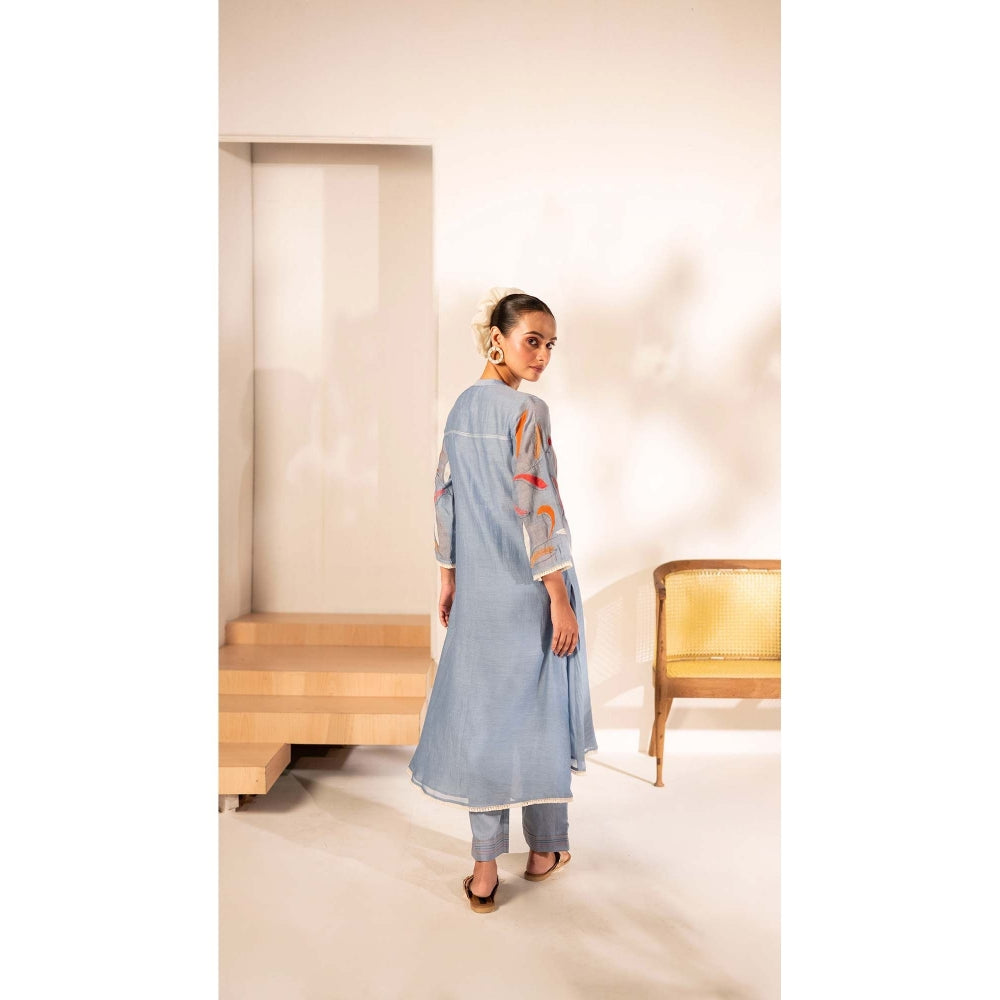 AM by Anita Mittal Grey Ziva Set Kurta with Pant
