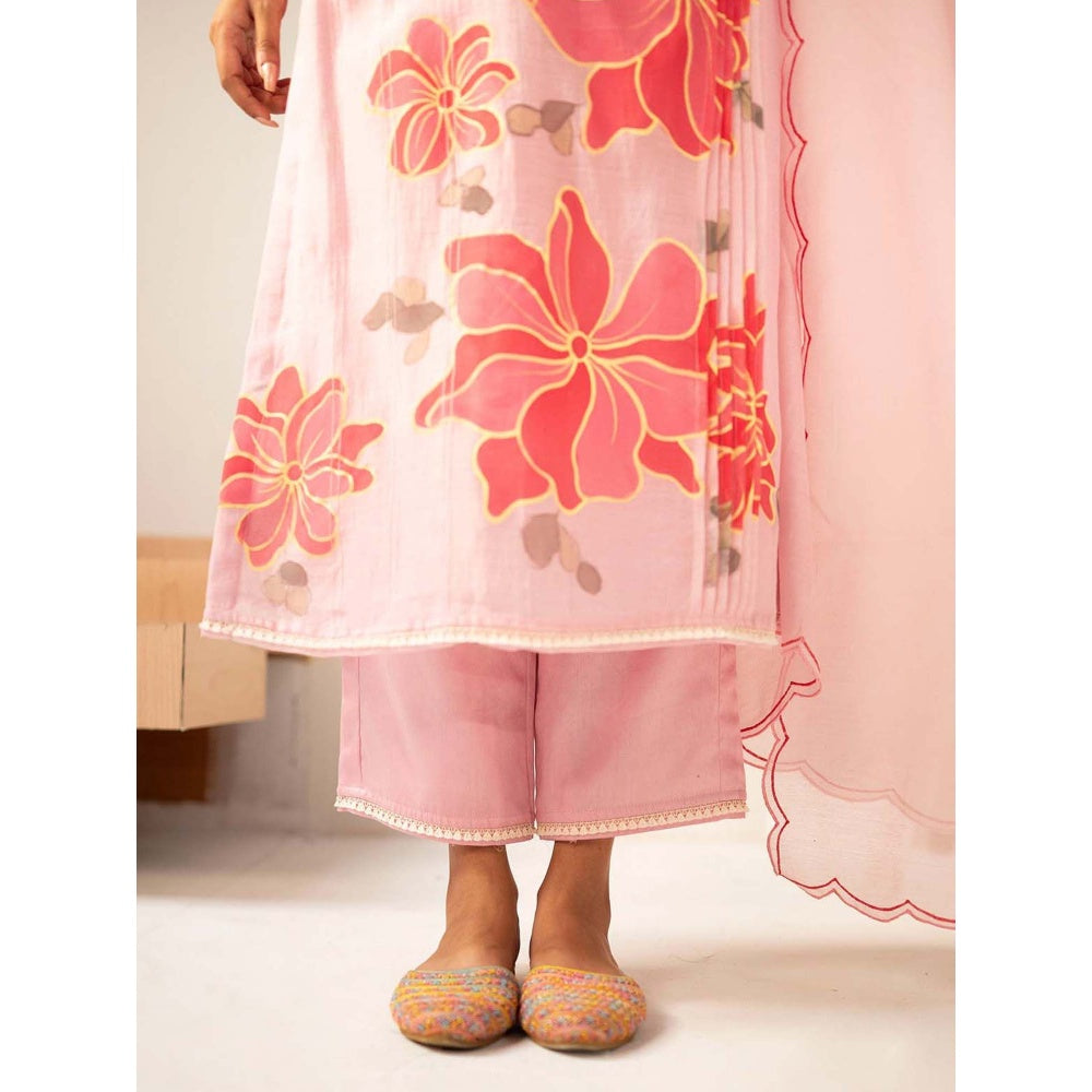 AM by Anita Mittal Pink Zoya Kurta with Pant and Dupatta