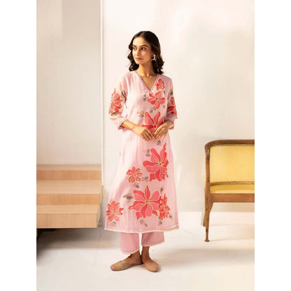 AM by Anita Mittal Pink Zoya Kurta with Pant and Dupatta
