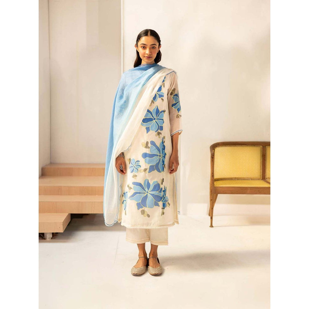 AM by Anita Mittal Off White Zoya Kurta with Pant and Dupatta