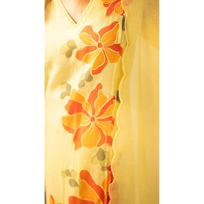 AM by Anita Mittal Yellow Zoya Kurta with Pant and Dupatta