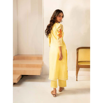 AM by Anita Mittal Yellow Zoya Kurta with Pant and Dupatta