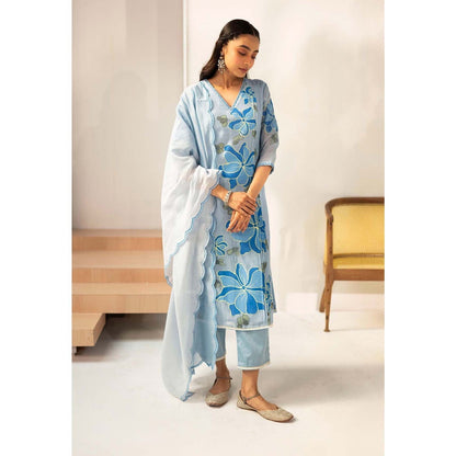 AM by Anita Mittal Blue Zoya Kurta with Pant and Dupatta