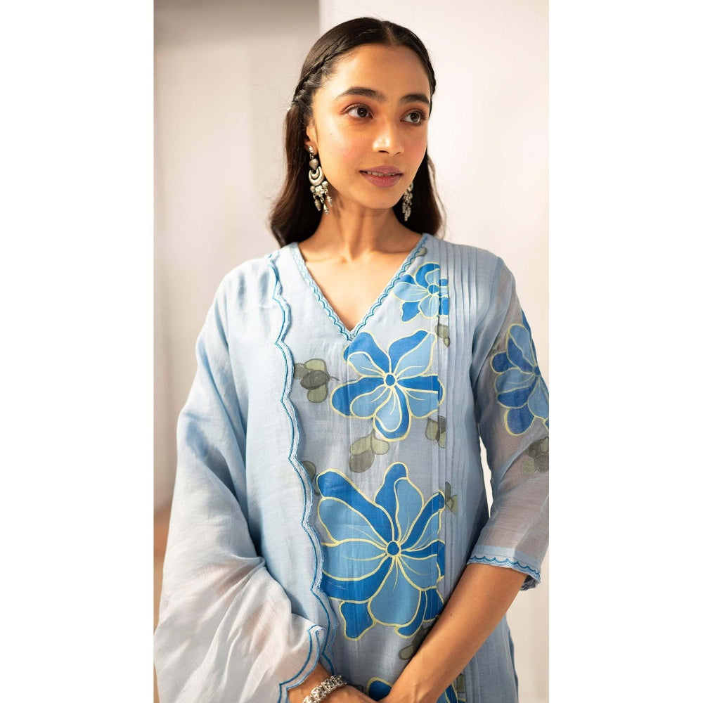 AM by Anita Mittal Blue Zoya Kurta with Pant and Dupatta