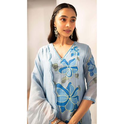 AM by Anita Mittal Blue Zoya Kurta with Pant and Dupatta