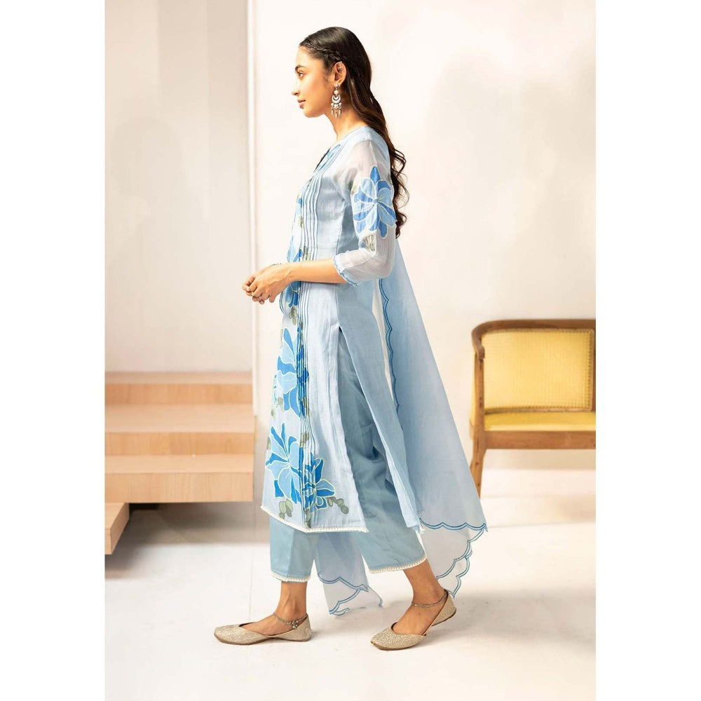 AM by Anita Mittal Blue Zoya Kurta with Pant and Dupatta
