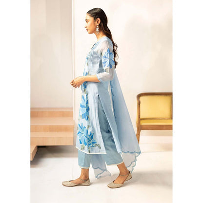 AM by Anita Mittal Blue Zoya Kurta with Pant and Dupatta