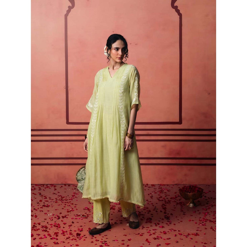 AM by Anita Mittal Green Cotton Kaia Kurta with Pant
