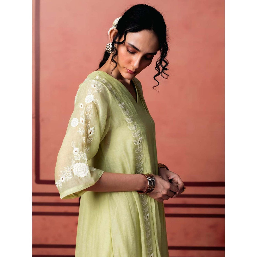 AM by Anita Mittal Green Cotton Kaia Kurta with Pant