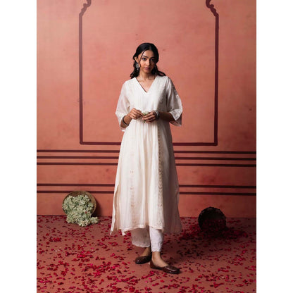 AM by Anita Mittal Off White Cotton Kaia Kurta with Pant