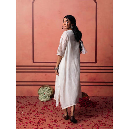 AM by Anita Mittal Off White Cotton Kaia Kurta with Pant