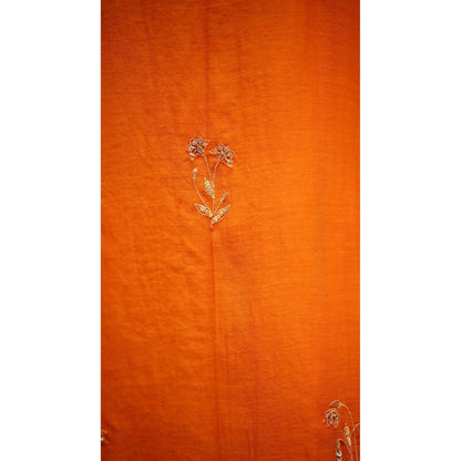 AM by Anita Mittal Orange Chanderi Chandini Kurta with Pant and Dupatta