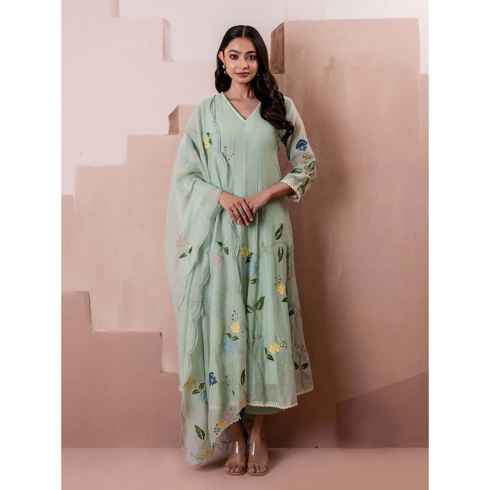 AM by Anita Mittal Falak Anarkali Kurta with Pant and Dupatta