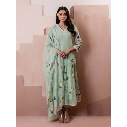 AM by Anita Mittal Falak Anarkali Kurta with Pant and Dupatta