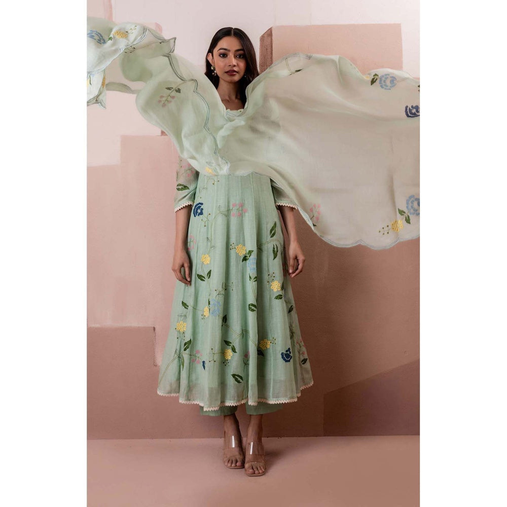 AM by Anita Mittal Falak Anarkali Kurta with Pant and Dupatta