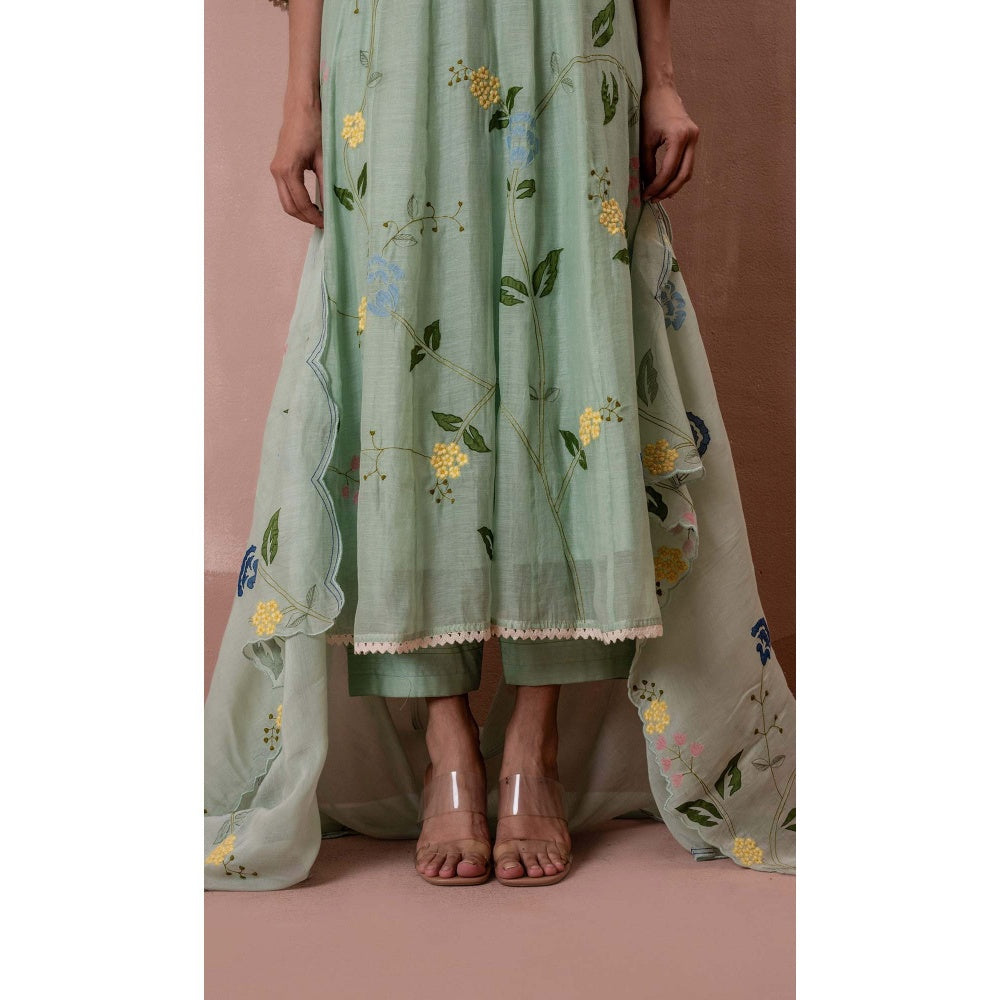 AM by Anita Mittal Falak Anarkali Kurta with Pant and Dupatta