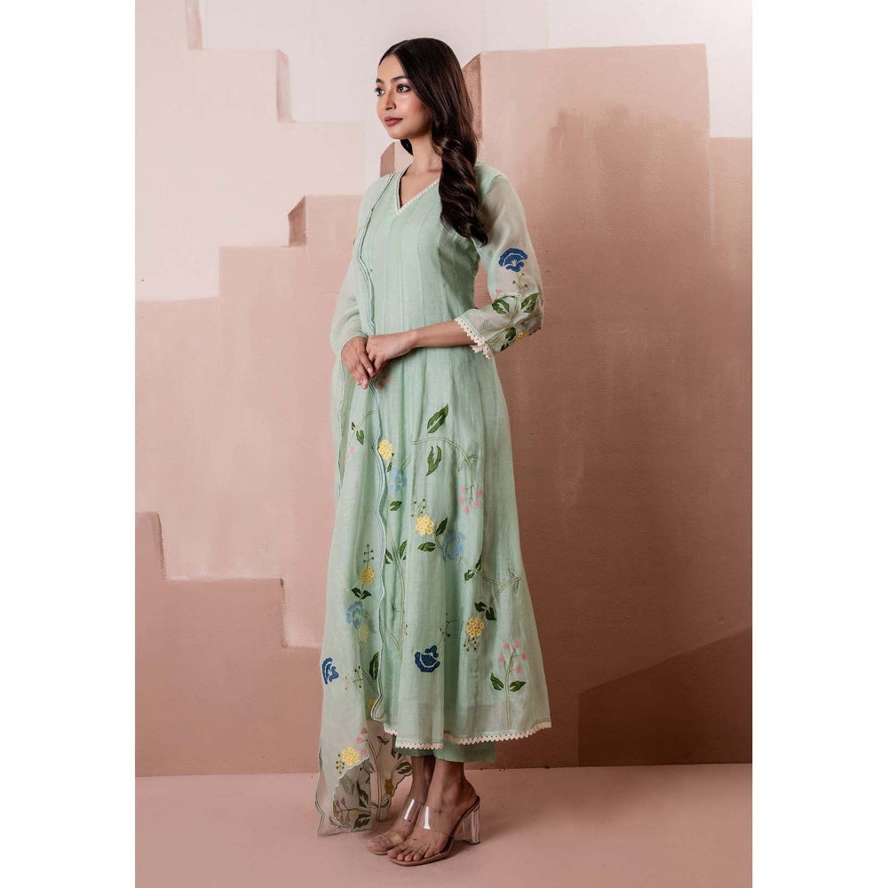AM by Anita Mittal Falak Anarkali Kurta with Pant and Dupatta