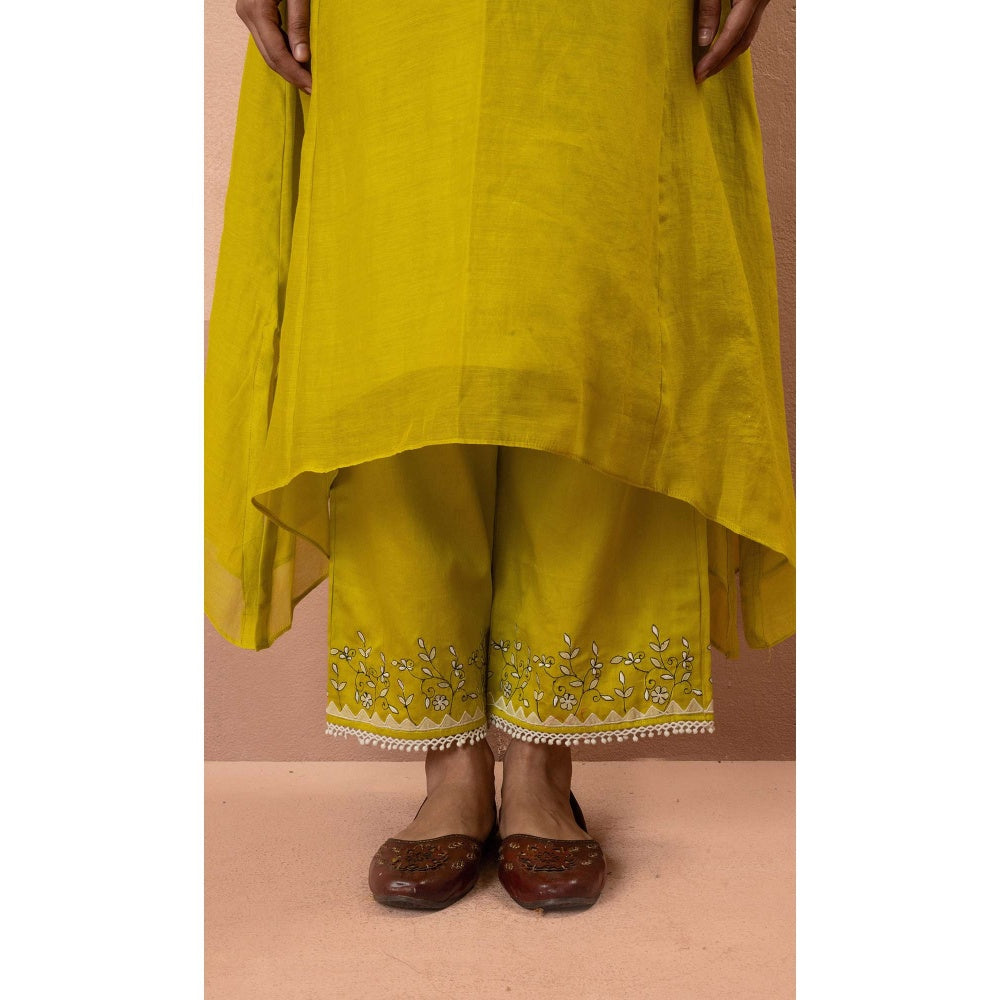 AM by Anita Mittal Yellow Alaya A-Line Kurta with Pant