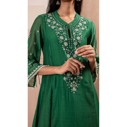 AM by Anita Mittal Green Alaya A-Line Kurta Set