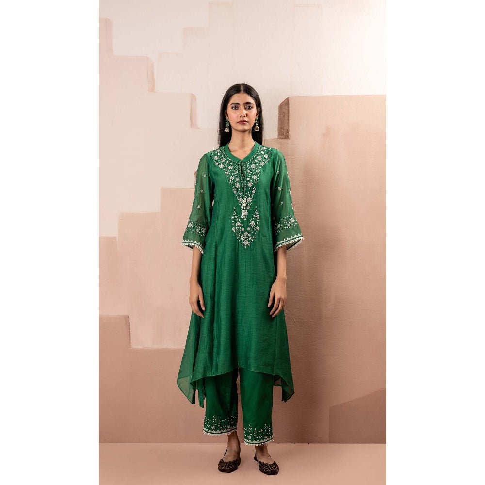 AM by Anita Mittal Green Alaya A-Line Kurta Set