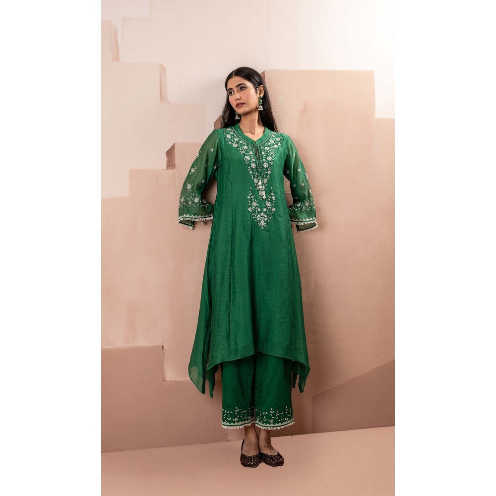 AM by Anita Mittal Green Alaya A-Line Kurta Set