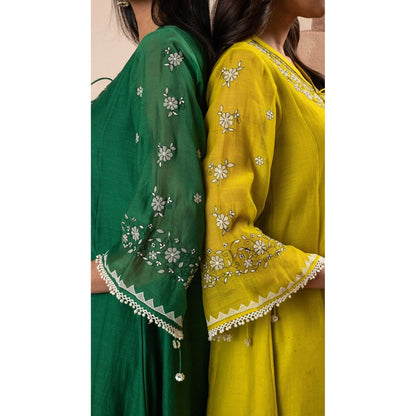 AM by Anita Mittal Green Alaya A-Line Kurta Set