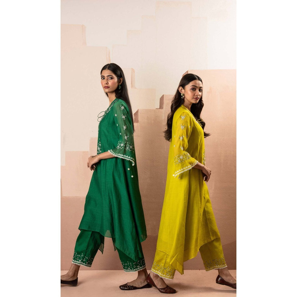 AM by Anita Mittal Green Alaya A-Line Kurta Set