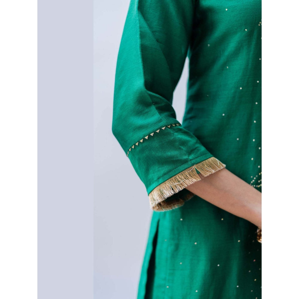 AM by Anita Mittal Green Ziva Kurta with Pant and Dupatta