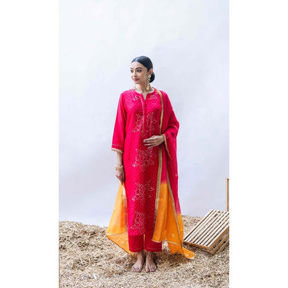 AM by Anita Mittal Pink Ziva Kurta with Pant and Dupatta