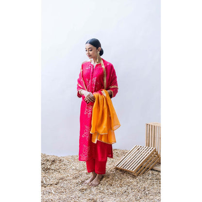 AM by Anita Mittal Pink Ziva Kurta with Pant and Dupatta