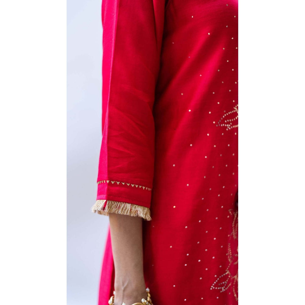 AM by Anita Mittal Pink Ziva Kurta with Pant and Dupatta