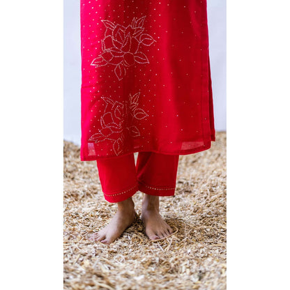 AM by Anita Mittal Pink Ziva Kurta with Pant and Dupatta
