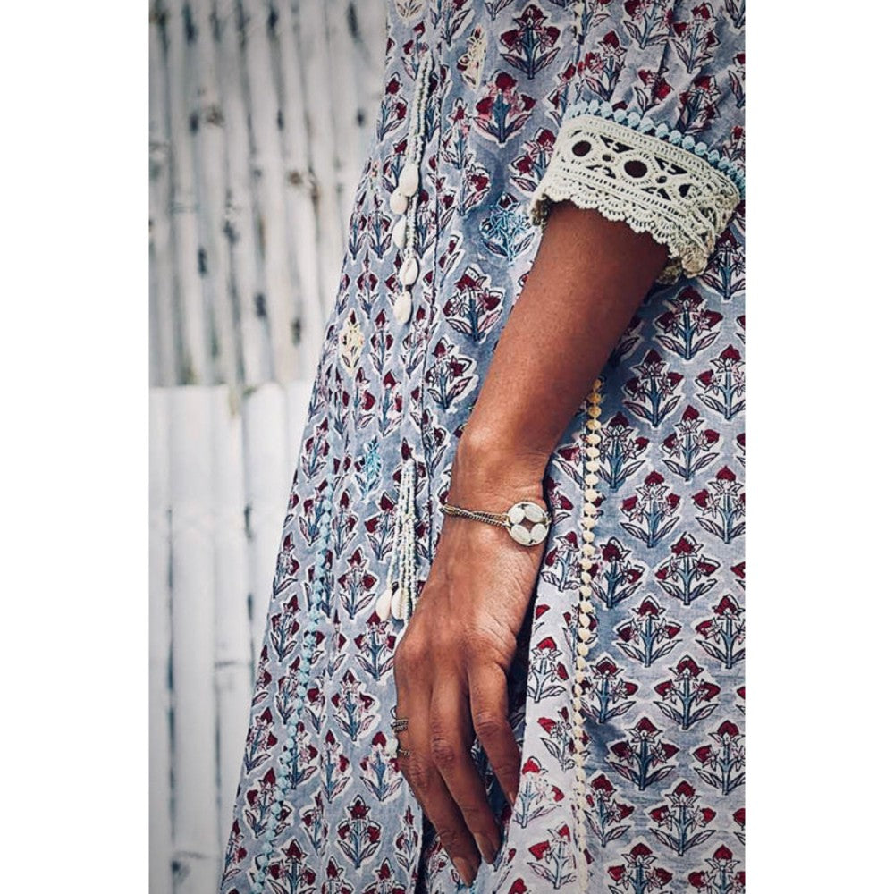 AM by Anita Mittal Blue Gul A-Line Kurta with Pant and Dupatta