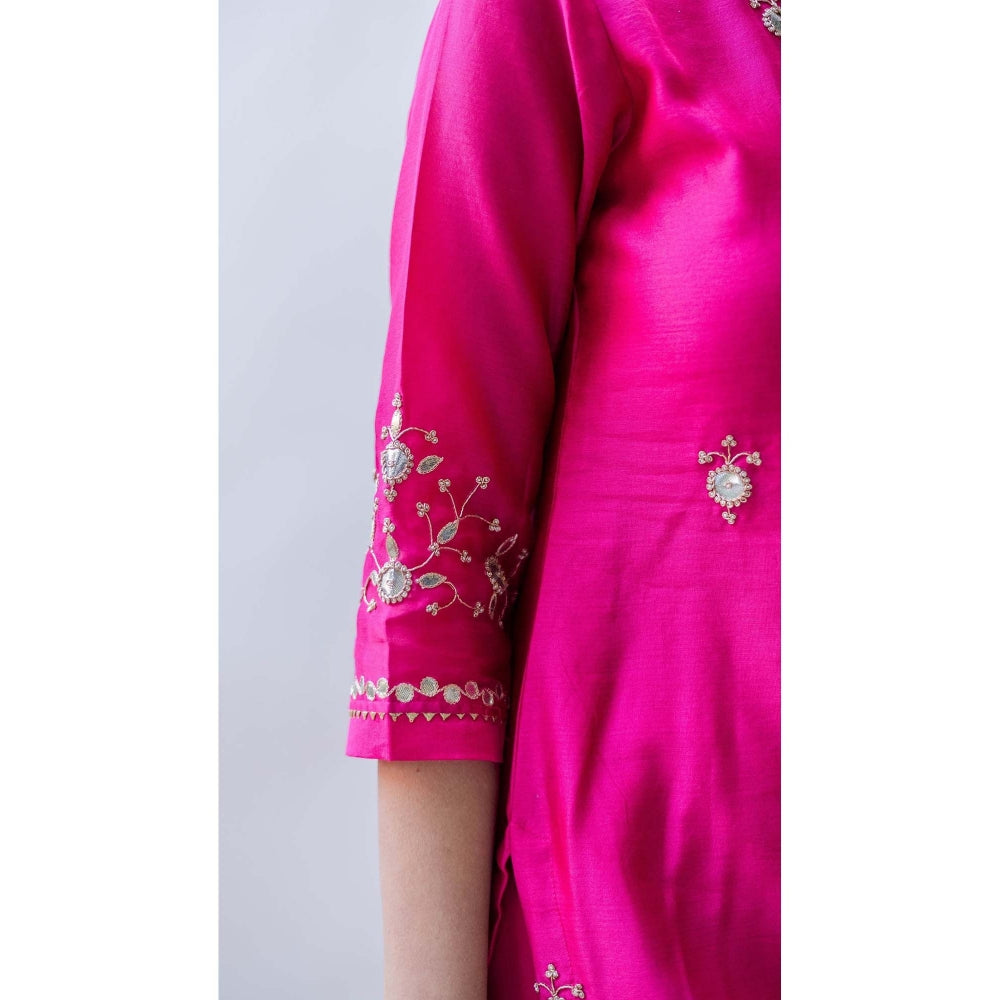 AM by Anita Mittal Pink Gulmina Kurta with Pant and Dupatta
