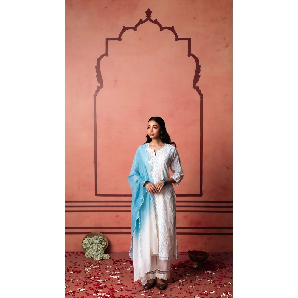 AM by Anita Mittal Blue Saanjh Kurta with Pant and Dupatta