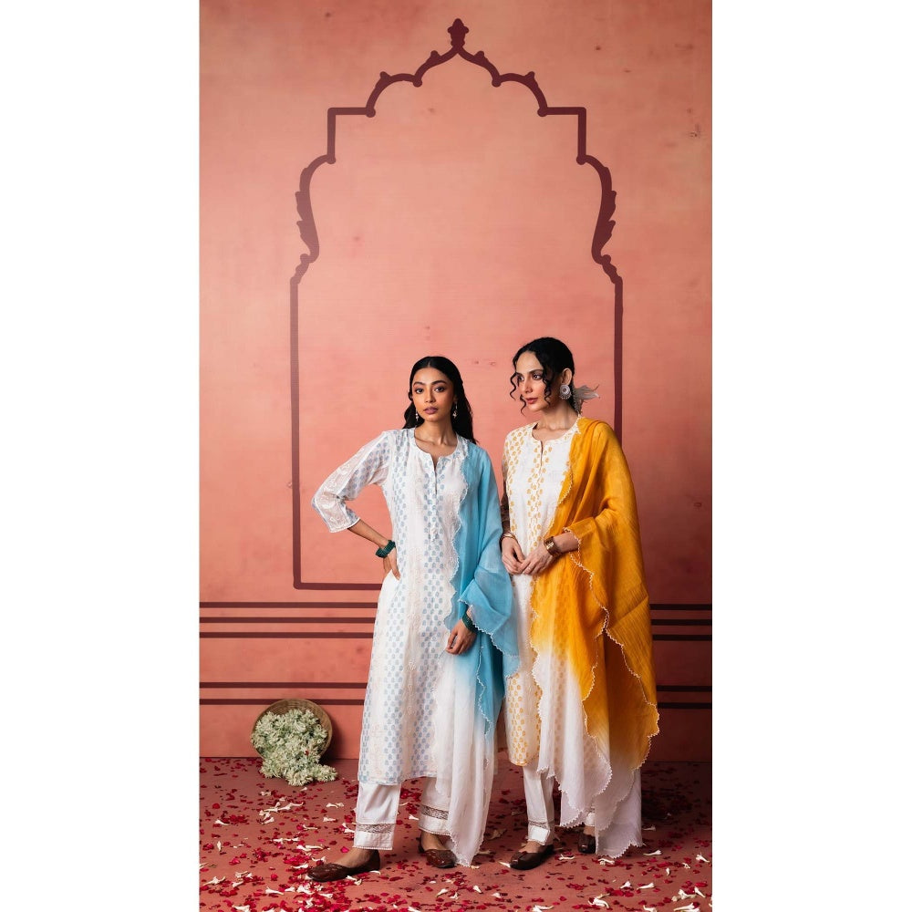 AM by Anita Mittal Blue Saanjh Kurta with Pant and Dupatta