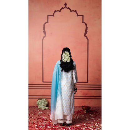 AM by Anita Mittal Blue Saanjh Kurta with Pant and Dupatta