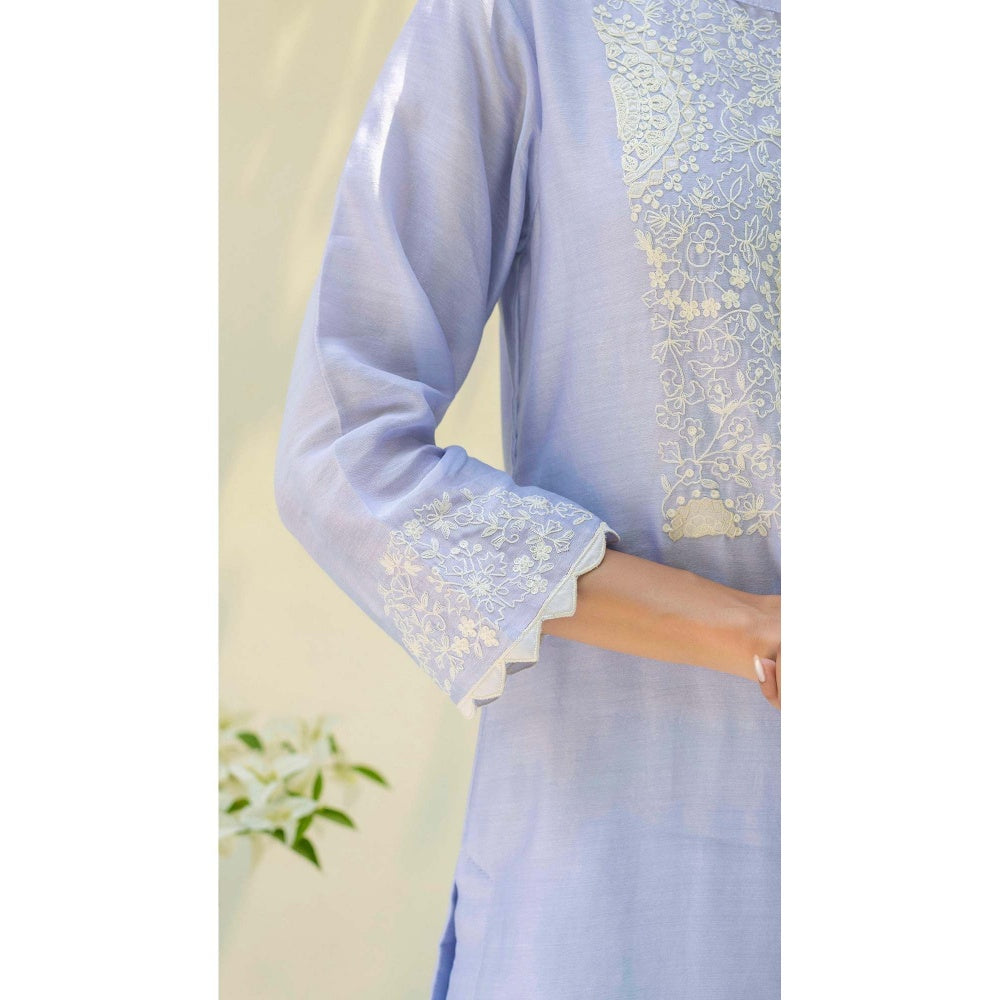 AM by Anita Mittal Lavender Silk Fiza Kurta with Pant and Dupatta