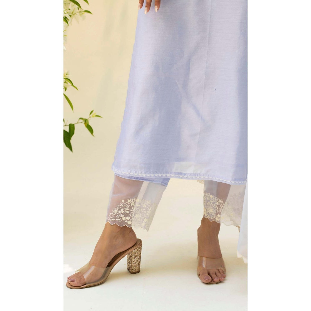 AM by Anita Mittal Lavender Silk Fiza Kurta with Pant and Dupatta