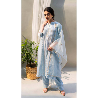 AM by Anita Mittal Blue Firefly Kurta with Pant and Dupatta
