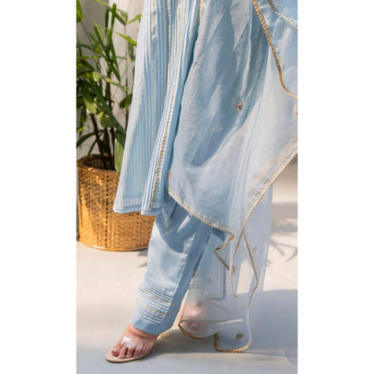 AM by Anita Mittal Blue Firefly Kurta with Pant and Dupatta