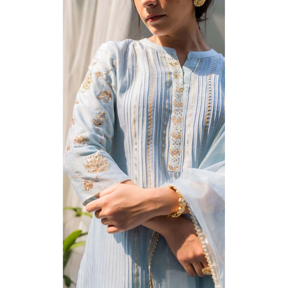 AM by Anita Mittal Blue Firefly Kurta with Pant and Dupatta