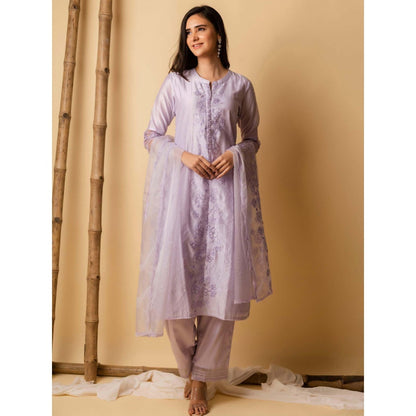 AM by Anita Mittal Lavender Firefly Kurta with Pant and Dupatta