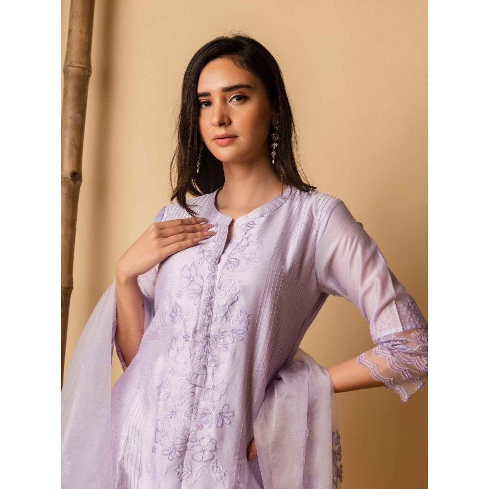 AM by Anita Mittal Lavender Firefly Kurta with Pant and Dupatta