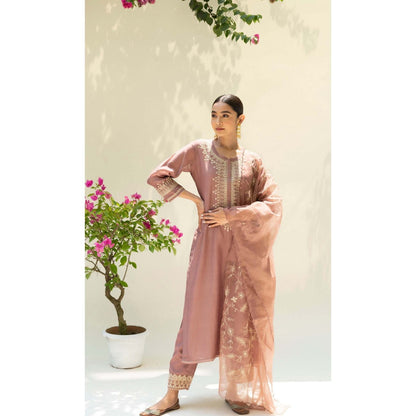 AM by Anita Mittal Brown Dastak Kurta with Pant and Dupatta